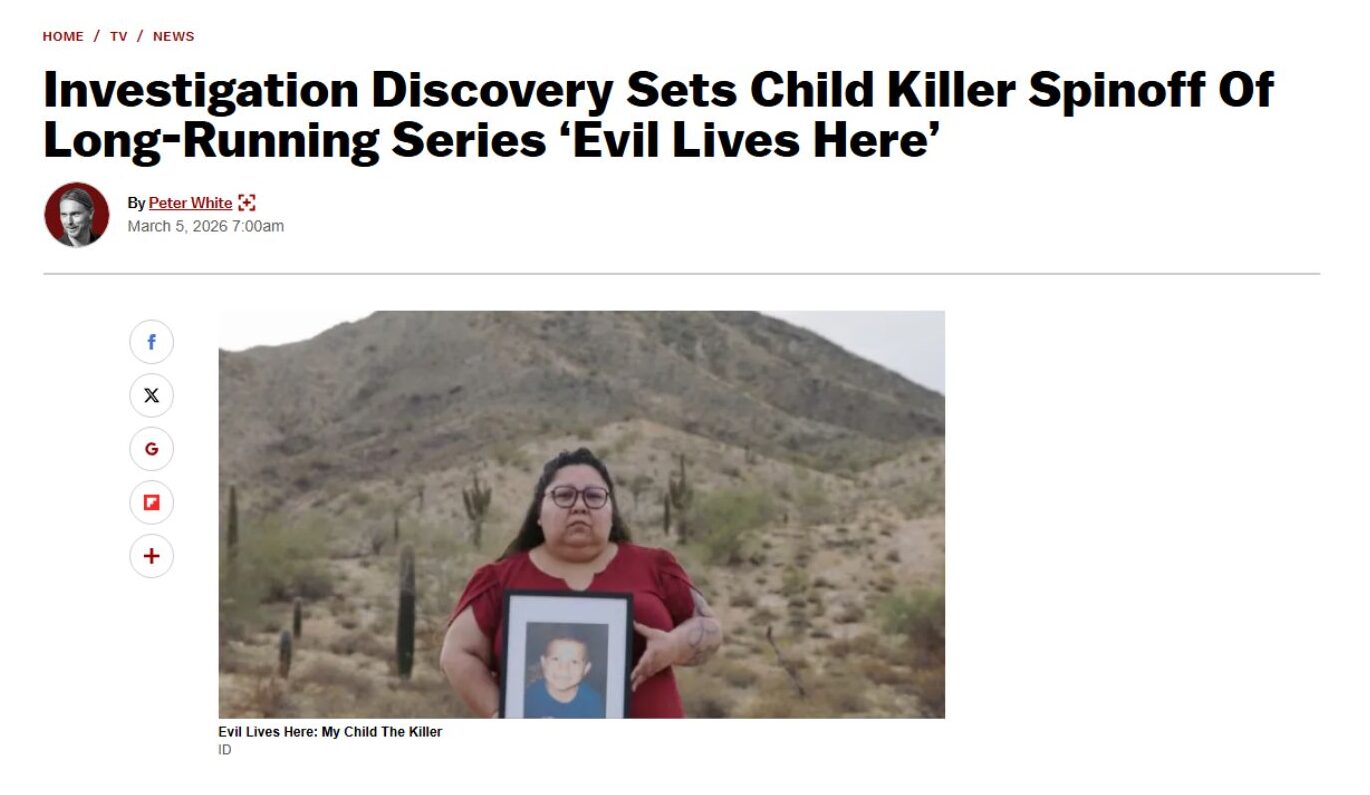 “Evil Lives Here: My Child the Killer” Is Here